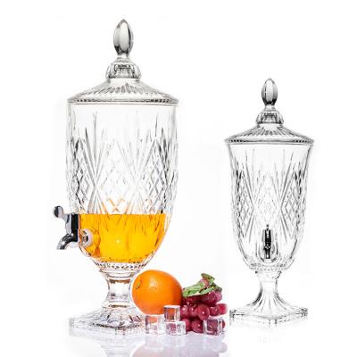 China China Wholesale lead-free crystal glass 4.5L glass juice beverage dispenser with tap zu verkaufen