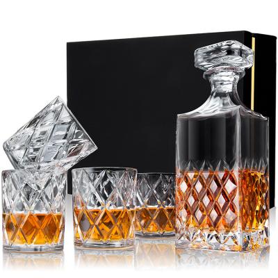 China Wholesale Fashion High Quality Lead-Free Crystal Luxury Whiskey Decanter Set en venta