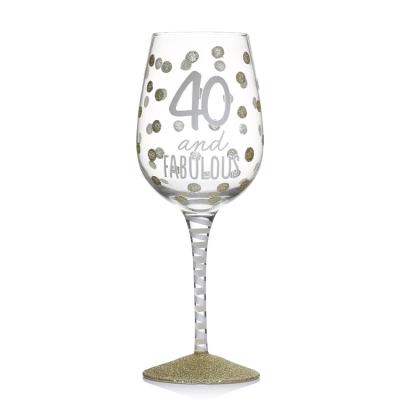 중국 Eco-Friendly Glassware Accepts Custom Logo Personalized Glitter Pink Wine Glass Gifts 판매용