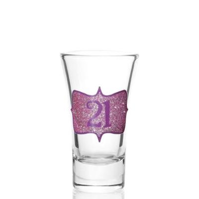 China Custom Pattern Soda Lime Glass With Decoration Clear Shot Glasses Glass Gift Te koop