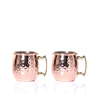 China Factory Custom 65ml  Moscow mule rose gold finished with handles stainless steel mug Te koop