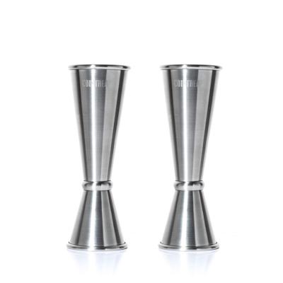 China Factory Direct custom  barware tools 30/60ml measure cup stainless steel cocktail bar double jigger Te koop