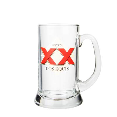 China Factory Wholesale Lead Free High Quality Crystal Transparent Glass Boot Beer Glass with Handle for sale