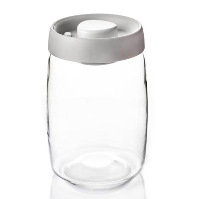 China Wholesale Vacuum Jar Food Storage Canister Transparent Borosilicate Glass With Color Lid en venta