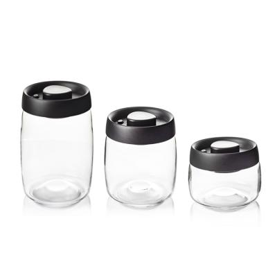 China Wholesale Vacuum Jar Food Storage Canister Transparent Borosilicate Glass With Color Lid en venta