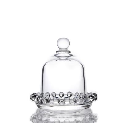 China Pearl Round Decorative Wholesale Factory Price High Quality Clear Butter Dish Set for sale