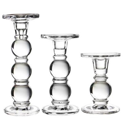 China Classic Clear Glass candle holder for party wedding celebration Te koop