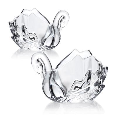 China Creative Swan Shape Clear Classic Candle Holder Home Decoration Te koop