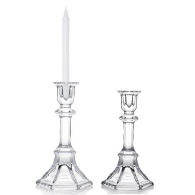 China Clear Classic Crystal Glass Candelabra Candlestick Holder Te koop