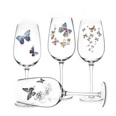 China Butterfly Series Business Gifts Transparent Lead-free Crystal Red Wine Glass Cup Hand blown Wine glasses zu verkaufen