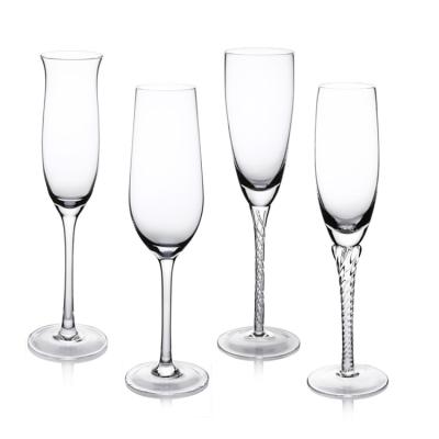 China Champagne Coupe Glasses hecho a mano, copas de vino del claro 4Set para el restaurante en venta