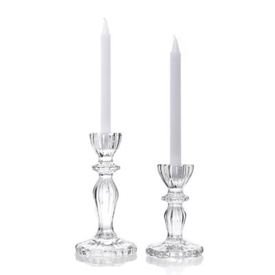 China Customized Transparent Glass Candle Holder , Candelabra Candle Holder For Hotel for sale