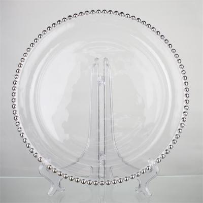 China 35cm Transparent Glass Plates And Bowls , Vintage Crystal Serving Dishes for Restaurant for sale