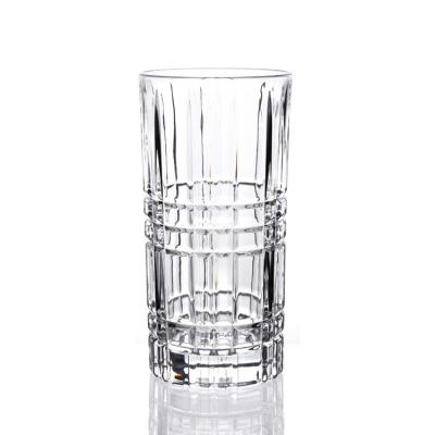 China Machine Pressed Lead Free Crystal Glass Highball Tumblers 348ml for sale