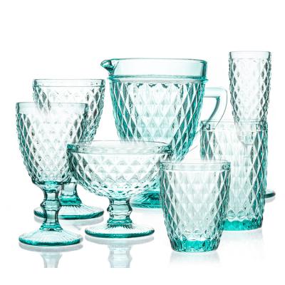 China Houseware Colored Clear Glass Dinnerware Set Modern Soda Lime Material for sale