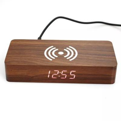 China 15w Qi Tablet Charging Station Mobile Phone Charger Portable Wooden Wireless Stand For Iphone for sale