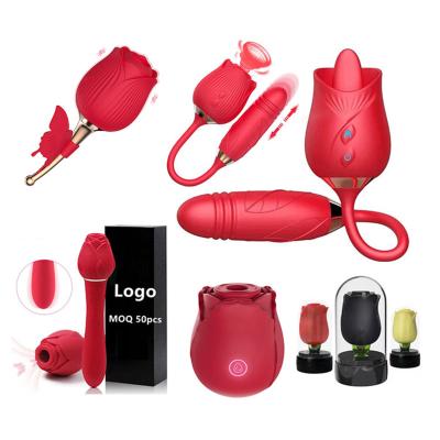 China Sucking and vibrating 2 in 1 hot sale factory direct toys scolding nipple clitoral sucking vibrators Rose Vibrator For Woman for sale