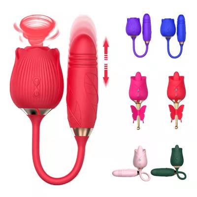 China Sucking and Vibrating 2 in 1 Hot Selling Purple Bunny G Spot Adorime Sucking Red Toys for Women Sex Rose Vibrator for sale