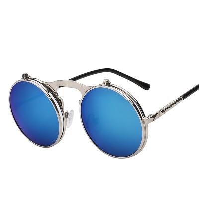 China Fashion Sunglasses Shape Metal Frame Steampunk Wholesale High Quality Round Sunglasses for sale