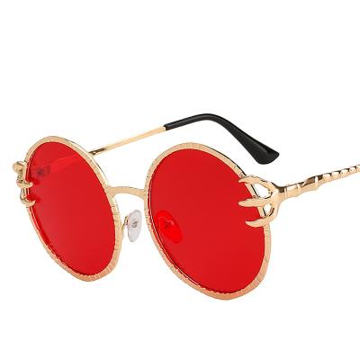 China Custom Retro Round Metal Frame Personality Fashion Sun Glasses Clear Glass Sunglasses for sale