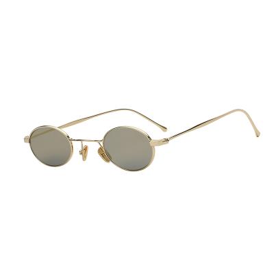 China Fashion Sunglasses Yiwu Total Group Oval Shades Mirrored Round Metal Lens Women Sunglasses 2019 for sale