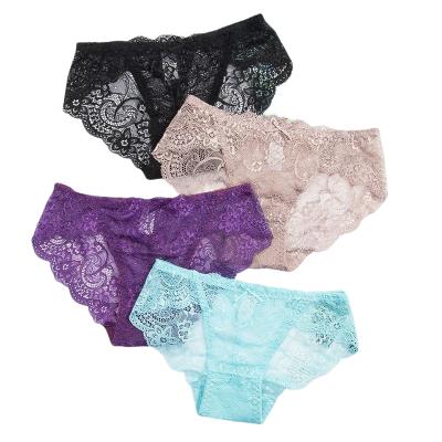 China 5054 High Quality Nylon Ladies Briefs Antibacterial Wholesale Ladies Female Sexy Panties Lace Up Cavity Women Low Rise Sexy Underwear for sale