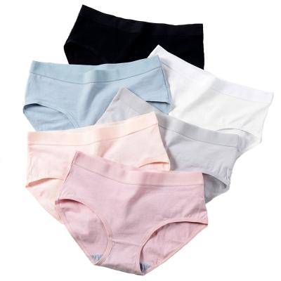 China 5051 Wholesale High Quality Antibacterial Antibacterial Breathable Women Briefs Ladies Cotton Underwear Solid Color Briefs for sale