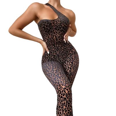 China 277 2021 wholesale women's QUICK DRY long drop jumpsuit rompers women QUICK DRY leopard print jumpsuit sexy sports overalls for sale