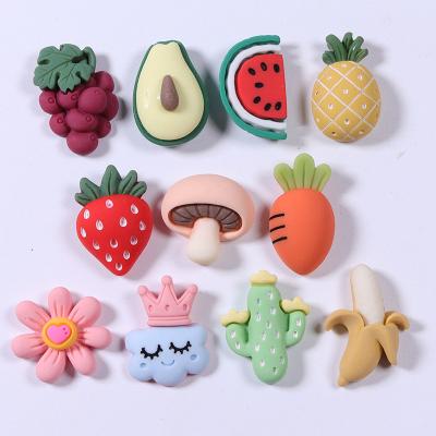 China China Wholesale Resin Food Fruits Flower Mold Baby Room Micro Landscape Ornaments Charms Cabochons Flat-back Stickers For Cell DIY for sale