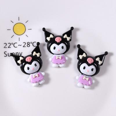 China Top China Flatback Resin Charms Mud Charms Kuromi Doll Resin Cabochons For DIY Crafts for sale