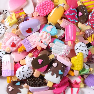 China China Modern Design Charm Chocolate Planar Cabochons Round Soft Cute Mixed Cartoon Resin Flat Back Cookies for sale