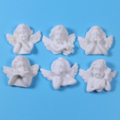 China Artificial China Resin Mud Charms Flat-back Small Angel Models For Crafts Mobile Phone Cover Decoration Hairpin Center Accessories for sale