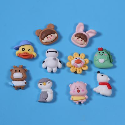 China China Kawaii Cartoon Deer Penguin White Bear Resin Flatback Cabochon Mud Charms For Diy Kids Jewelry Accessory for sale