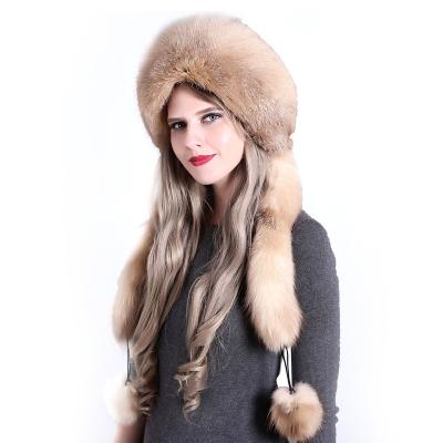 China JOINT Designer High Quality Women's Winter Luxury Warm Pom Russian Fur Hat for sale