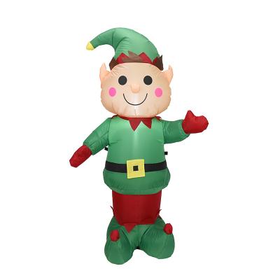 China Party Halloween Carnival 150cm Elf With Present Inflatable LED Light Up Christmas Xmas Blow Up Yard Decoration Indoor Outdoor Garden Christmas Decoration for sale