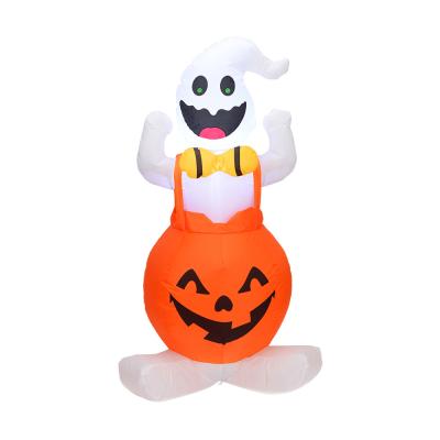 China Carnival 120CM Inflatable Halloween Ghost Party Halloween Scary Decoration Party Outdoor Blow Up Yard Decoration Halloween Inflatable Ghost With Pumpkin for sale