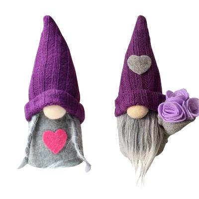 China Handmade Festival Stuff Purple Gnome Plush Ornaments for Swedish Valentines Day Home Decorations Gnome Girls Gifts Present Norse Tomte Dwarf for sale