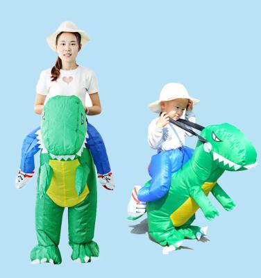 China Polyester Animal Adults Ride On Blow Up Inflatable Dinosaur Costume Halloween Game Jumpsuit Animal Cosplay Costumes For Men for sale