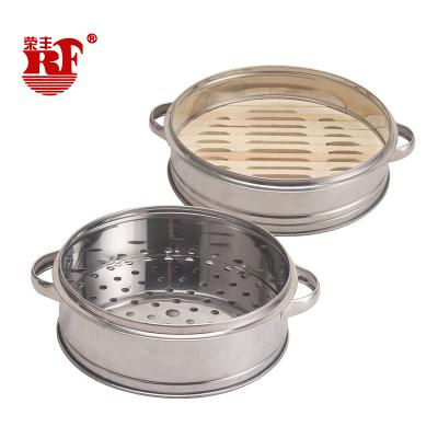 China Commercial Steaming Household Sharpening Sustainable Bamboo Steamer Stainless Steel Bamboo Steamer Steaming Rack for sale