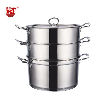 China Steamer Pot Set Cookware Tempered Glass Lid 26cm Style 2 Style 2 Stainless Steel European Layers 201 For Customized for sale