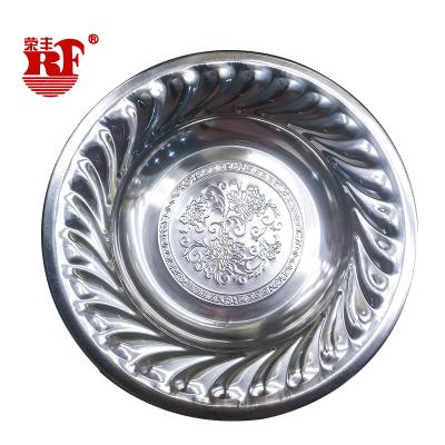 China Disposable Stainless Steel Plate Tray Round Plate Pearl Cherry Tray For Fruits and Vegetables for sale