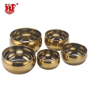 China Disposable Gold RF Stainless Steel Bowl Buddha Bowl Mixing Bowl For Home for sale