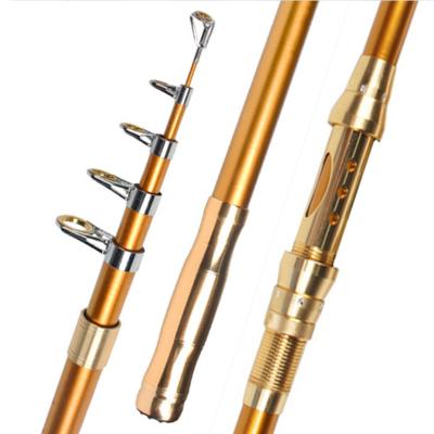 China Distance Sea Rod Gloden Outdoor Travel Surf Sea Fishing Telecopic Throwing Rod for sale