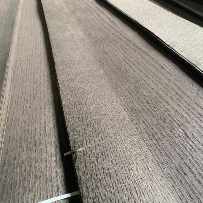 China Modern Natural White Oak Wood Veneer Dyed In Gray Color 0.50mm Thickness High Quality for sale