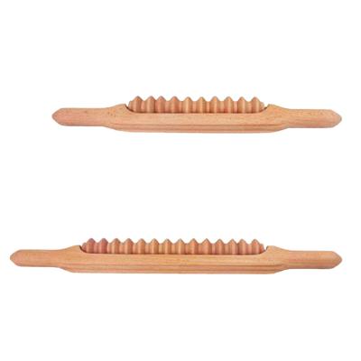 China Hot Selling Wooden Body Therapy Massage Tools Body Guasha Set Hand Held Wooden Massage Roller for sale