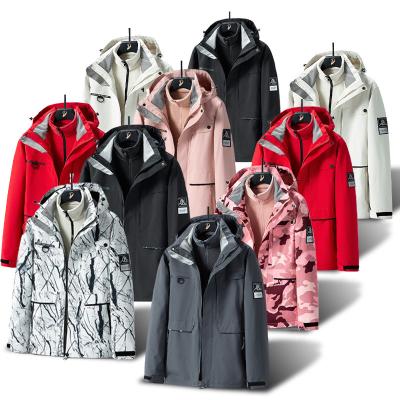 China QUICK DRY Detachable Two Piece Winter Jacket Woman 3in1 Plus Size Sets Shear For Outwear Heavy Coat And Ski Suit Plus Size Jackets for sale