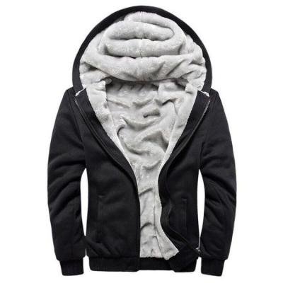 China Breathable Mens Warm Zipper Hoodie Fleece Interior For Winter Sweater for sale