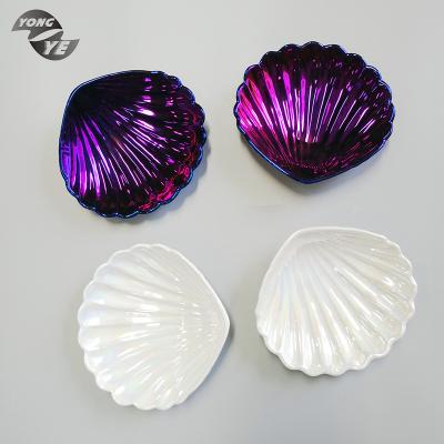 China Viable Shell Shape Decoration Elegant Chandelier Ornament Ceramic Home Jewelry Dish for sale