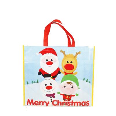 China Eco-friendly Cheap Custom Style Designing Recyclable Laminated Nonwoven Logo Christmas Gift Tote Bags for sale