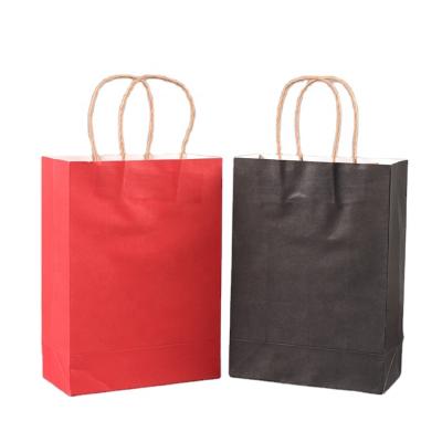 China Wholesale Custom Printing Recyclable Recycle Colored Kraft Paper Tote Bag for sale